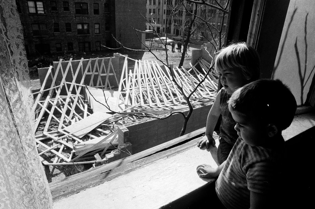 Collapsed roof beams at church construction site - Chicago Sun-Times