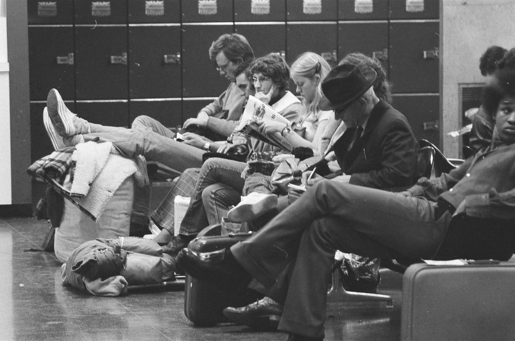 Bus travelers await their departures at the Greyhound Bus Terminal - Chicago Sun-Times