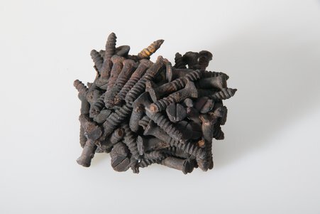 Mass of molten screws recovered from the Chicago Fire of 1871.
