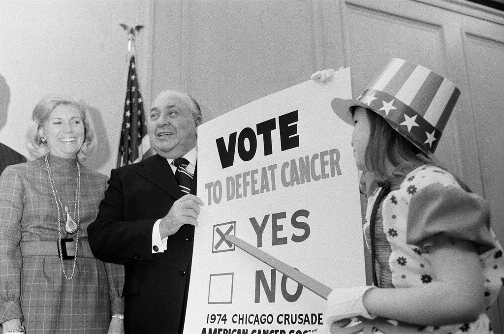 Representatives from the American Cancer Society secure Daley's vote - Chicago Sun-Times
