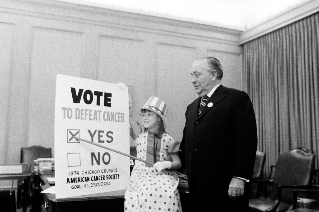 Representatives from the American Cancer Society secure Daley's vote - Chicago Sun-Times