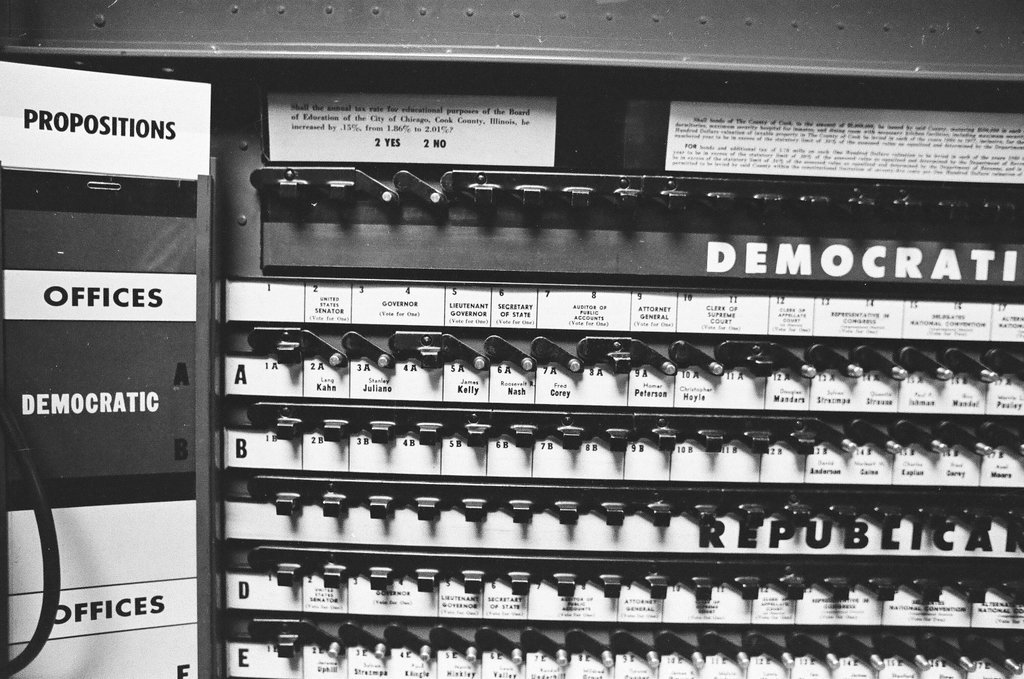 Voting machines at City Hall - Chicago Sun-Times