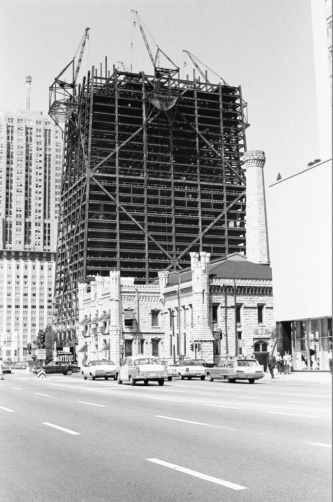 Construction of John Hancock Center - Hartland Klotz for Chicago Sun-Times