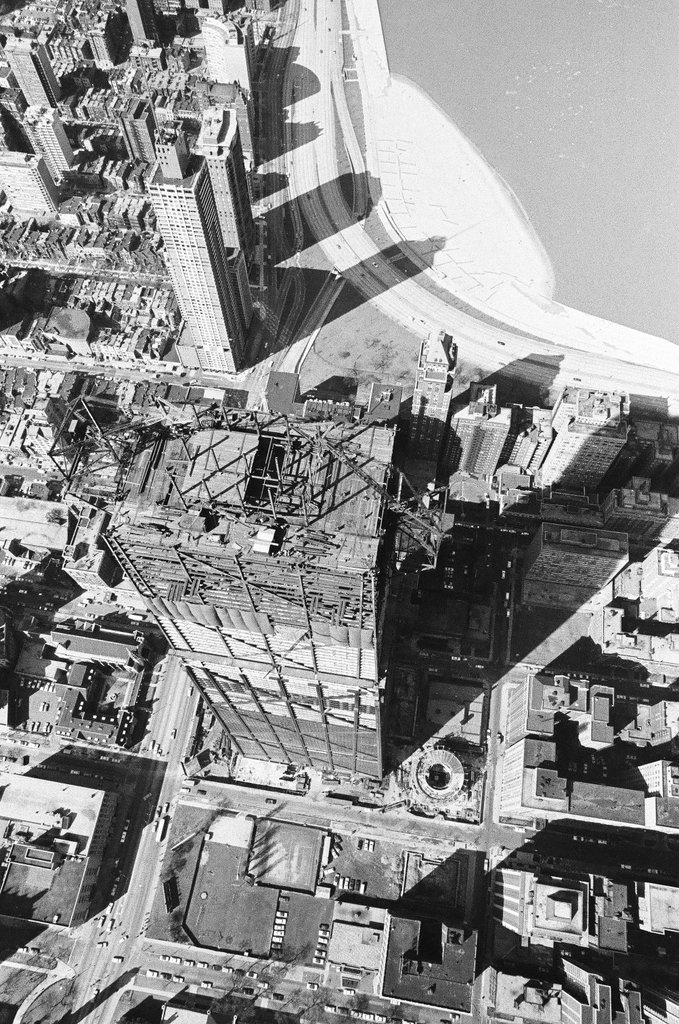 Aerial views of construction on John Hancock Center - Jack Dykinga for Chicago Sun-Times