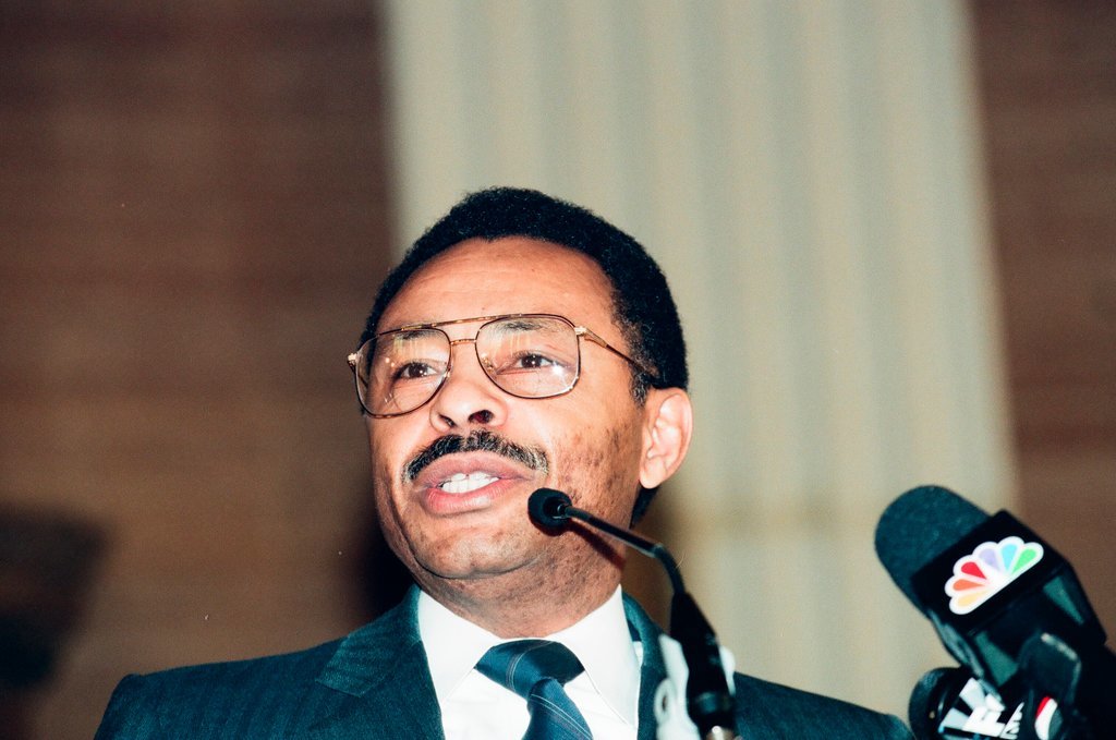 Roland Burris and Jesse Jackson at mayoral campaign - Chicago Sun-Times