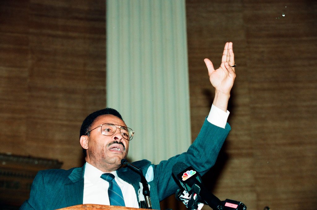 Roland Burris and Jesse Jackson at mayoral campaign - Chicago Sun-Times