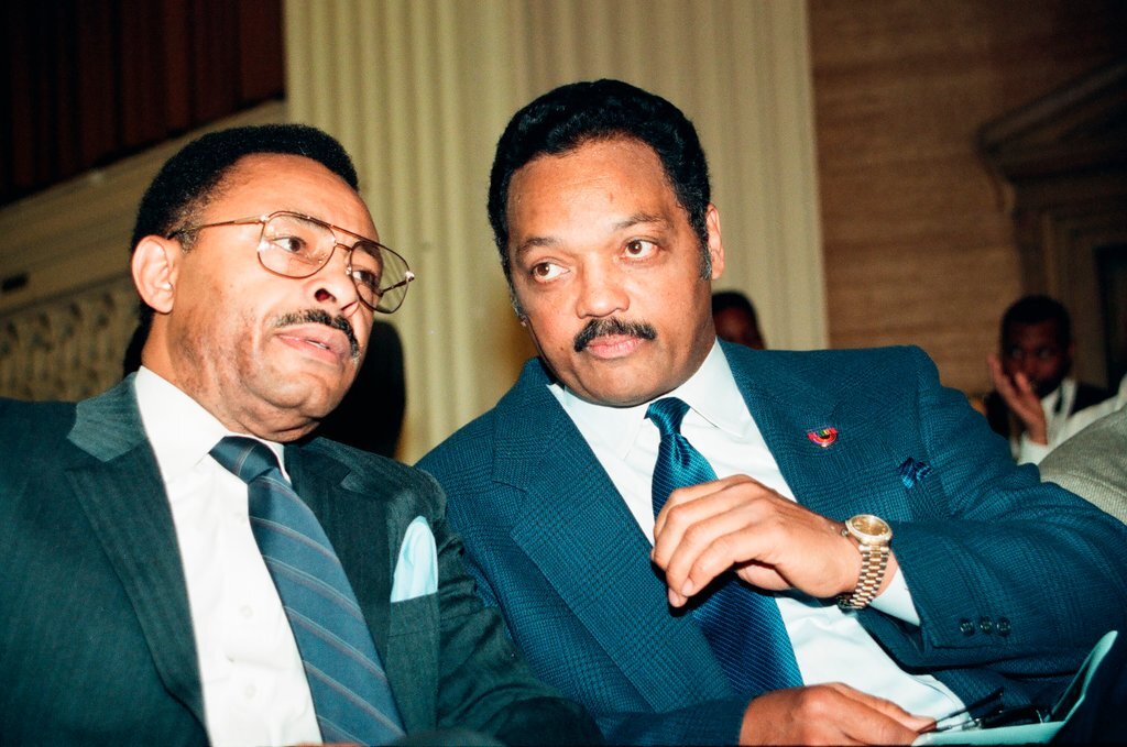 Roland Burris and Jesse Jackson at mayoral campaign - Chicago Sun-Times