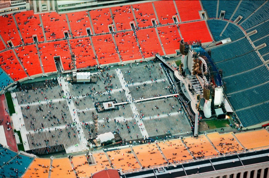 Aerial views of Soldier Field before the Rolling Stones concert - Chicago Sun-Times