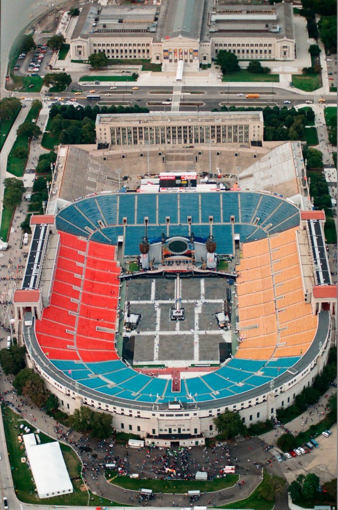 Aerial views of Soldier Field before the Rolling Stones concert - Chicago Sun-Times