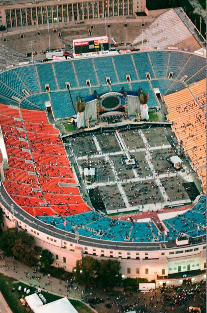 Aerial views of Soldier Field before the Rolling Stones concert - Chicago Sun-Times