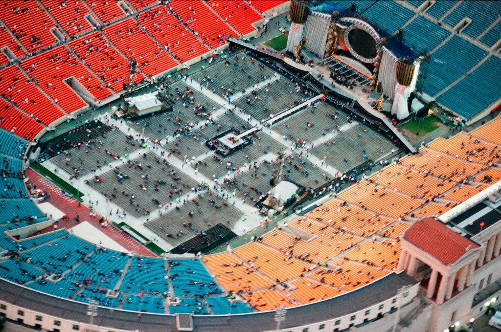 Aerial views of Soldier Field before the Rolling Stones concert - Chicago Sun-Times
