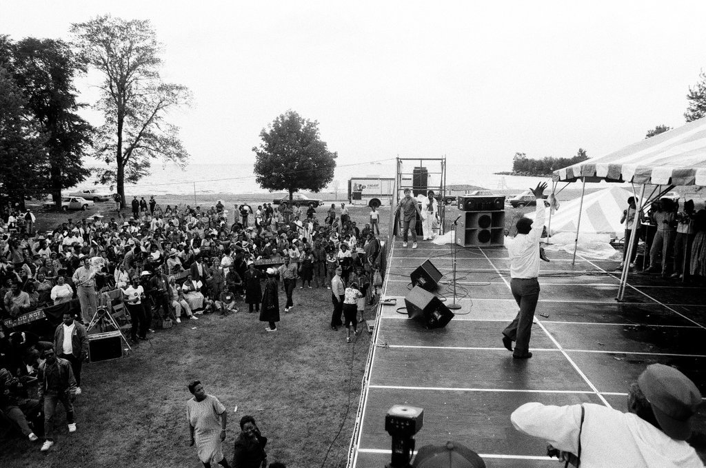 Crowds watch gospel singers perform on stage at the first Thomas A. Dorsey Gospel Festival - Chicago Sun-Times
