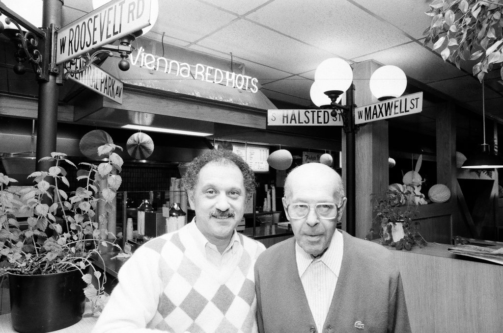 Jack Drexler and his father Fluky at Fluky's restaurant - Chicago Sun-Times