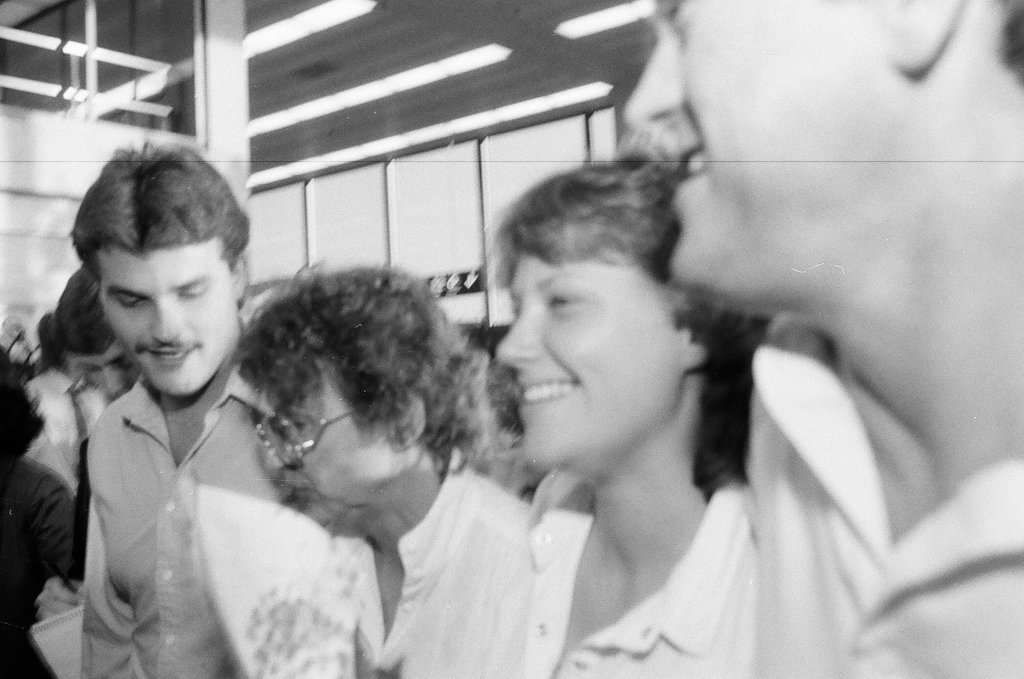 Family and friends await a group of released hostages from Trans World Airlines flight #847 to arrive at O'Hare airport - Chicago Sun-Times
