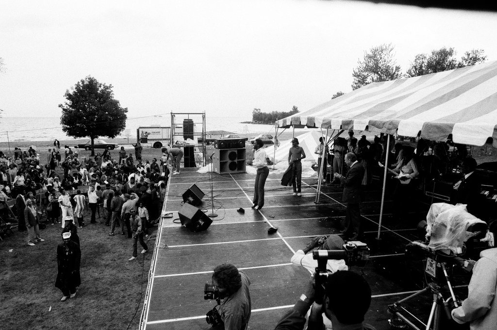 Crowds watch gospel singers perform on stage at the first Thomas A. Dorsey Gospel Festival - Chicago Sun-Times