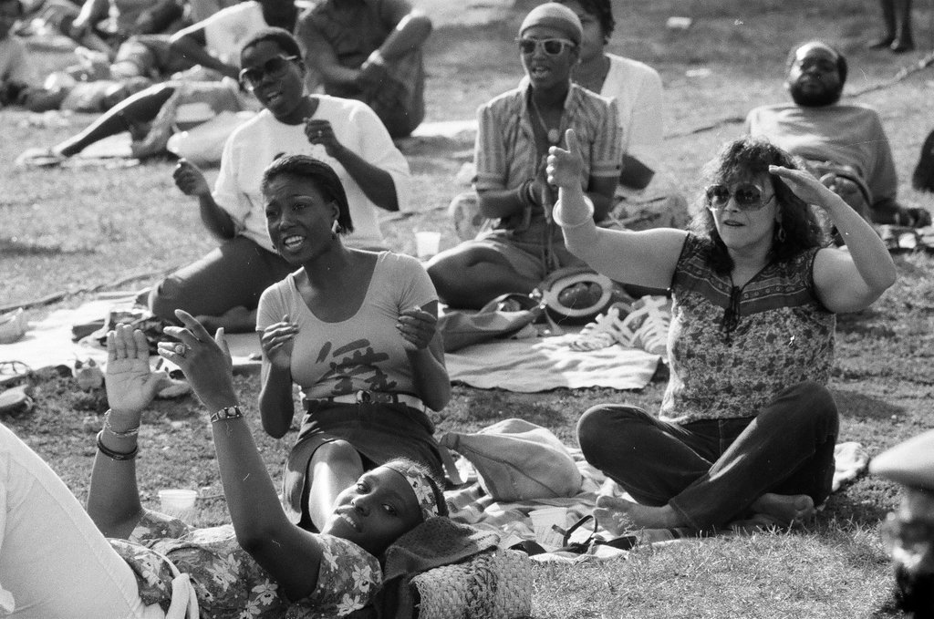 A crowd enjoys a jazz music festival at the South Shore Country Club - Chicago Sun-Times