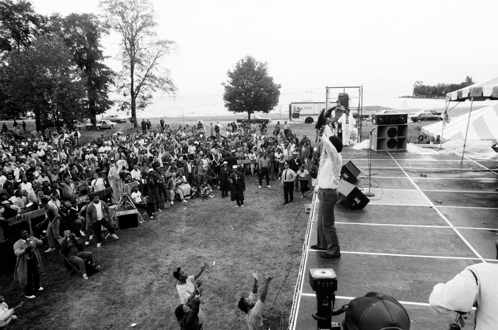 Crowds watch gospel singers perform on stage at the first Thomas A. Dorsey Gospel Festival - Chicago Sun-Times