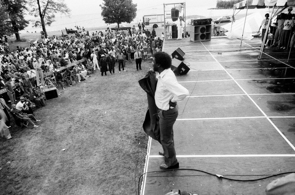 Crowds watch gospel singers perform on stage at the first Thomas A. Dorsey Gospel Festival - Chicago Sun-Times