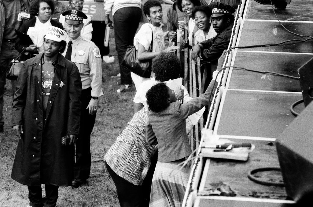 Crowds watch gospel singers perform on stage at the first Thomas A. Dorsey Gospel Festival - Chicago Sun-Times
