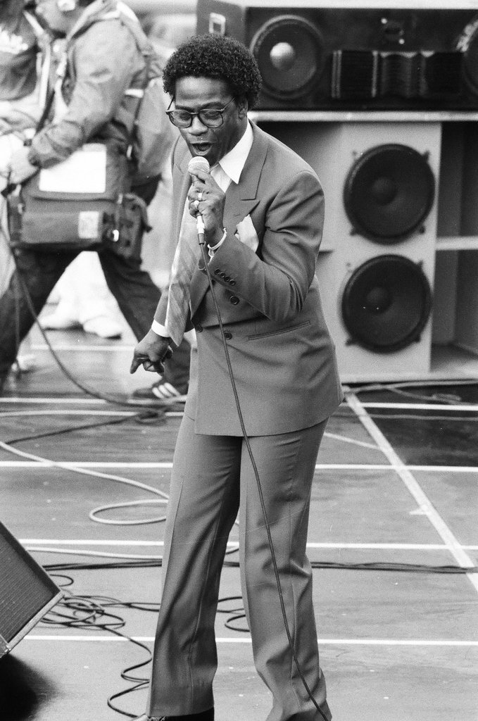 Crowds watch gospel singers perform on stage at the first Thomas A. Dorsey Gospel Festival - Chicago Sun-Times