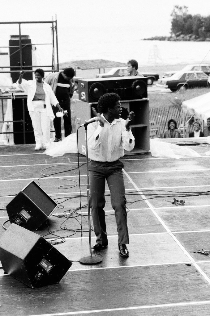 Crowds watch gospel singers perform on stage at the first Thomas A. Dorsey Gospel Festival - Chicago Sun-Times