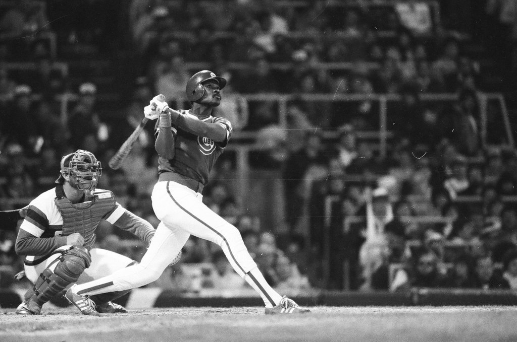 Mayor Harold Washington throws the opening pitch for a baseball game of the Cubs against the White Sox - Chicago Sun-Times