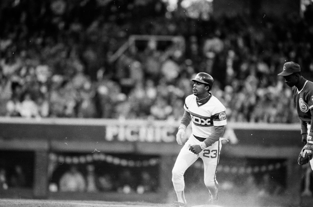 Mayor Harold Washington throws the opening pitch for a baseball game of the Cubs against the White Sox - Chicago Sun-Times