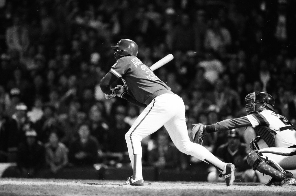 Mayor Harold Washington throws the opening pitch for a baseball game of the Cubs against the White Sox - Chicago Sun-Times