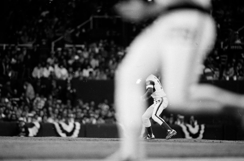 Mayor Harold Washington throws the opening pitch for a baseball game of the Cubs against the White Sox - Chicago Sun-Times