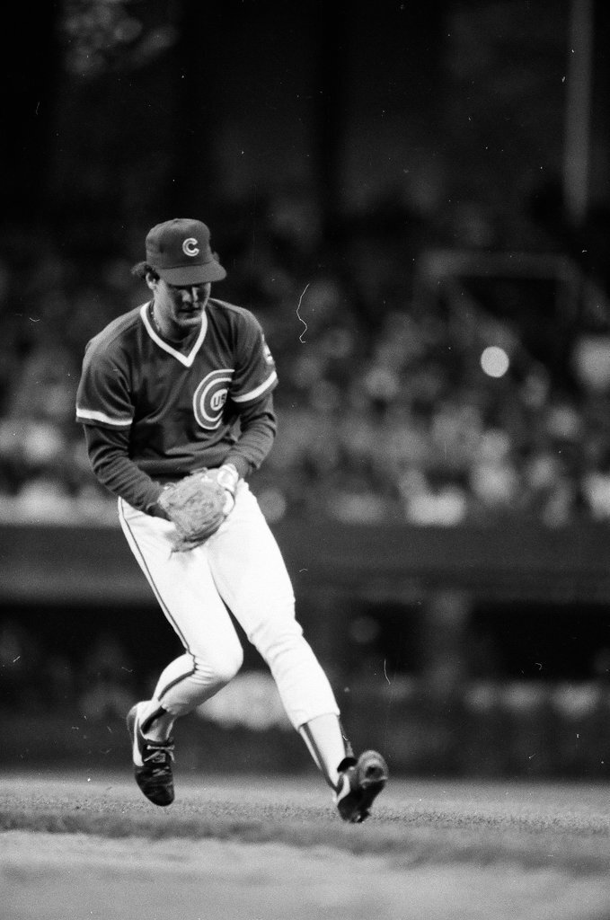 Mayor Harold Washington throws the opening pitch for a baseball game of the Cubs against the White Sox - Chicago Sun-Times