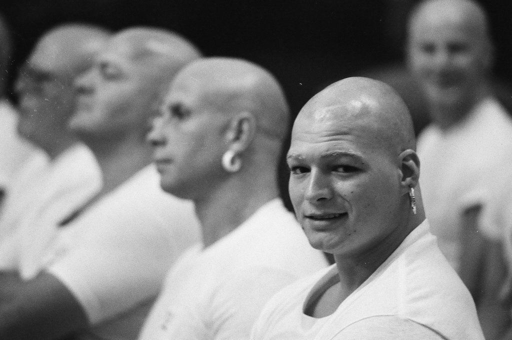 Contestants participate in a Mr. Clean look-alike contest - Jerry Tomaselli for Chicago Sun-Times