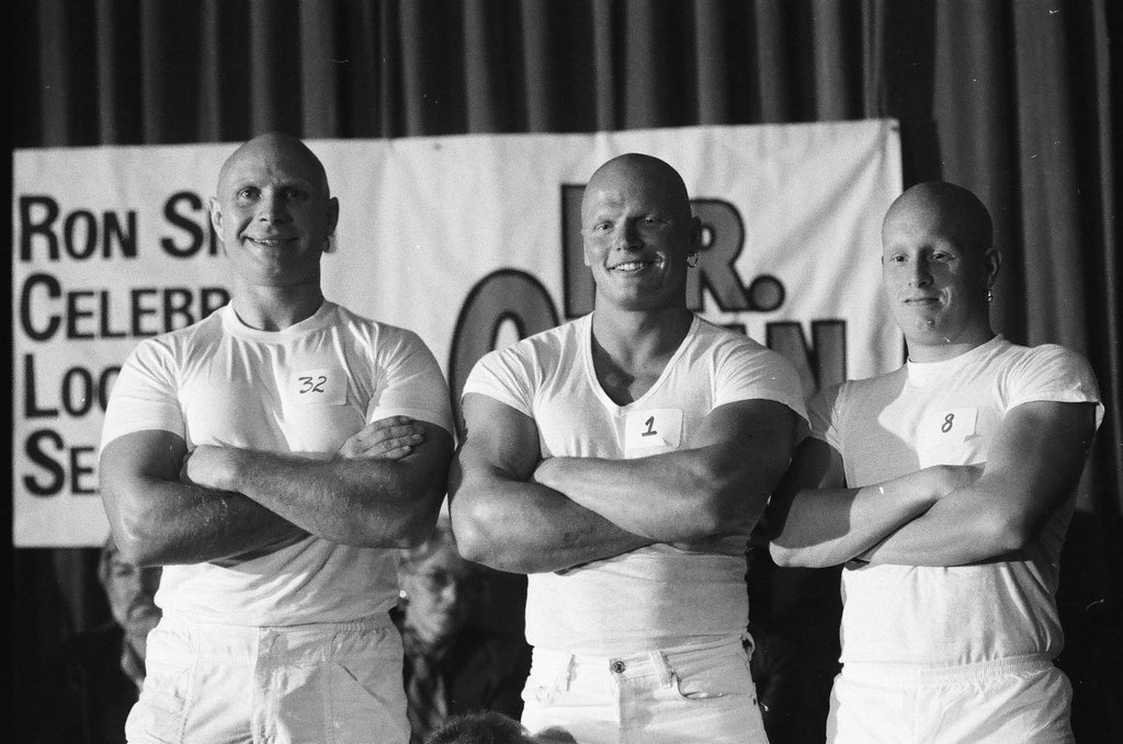 Contestants participate in a Mr. Clean look-alike contest - Jerry Tomaselli for Chicago Sun-Times