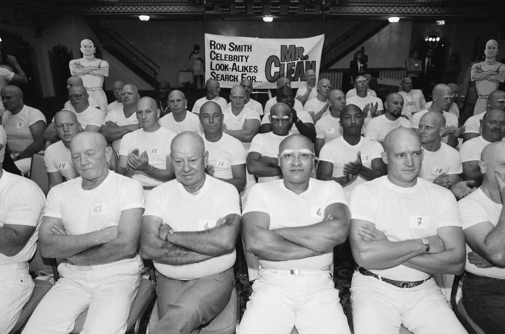 Contestants participate in a Mr. Clean look-alike contest - Jerry Tomaselli for Chicago Sun-Times