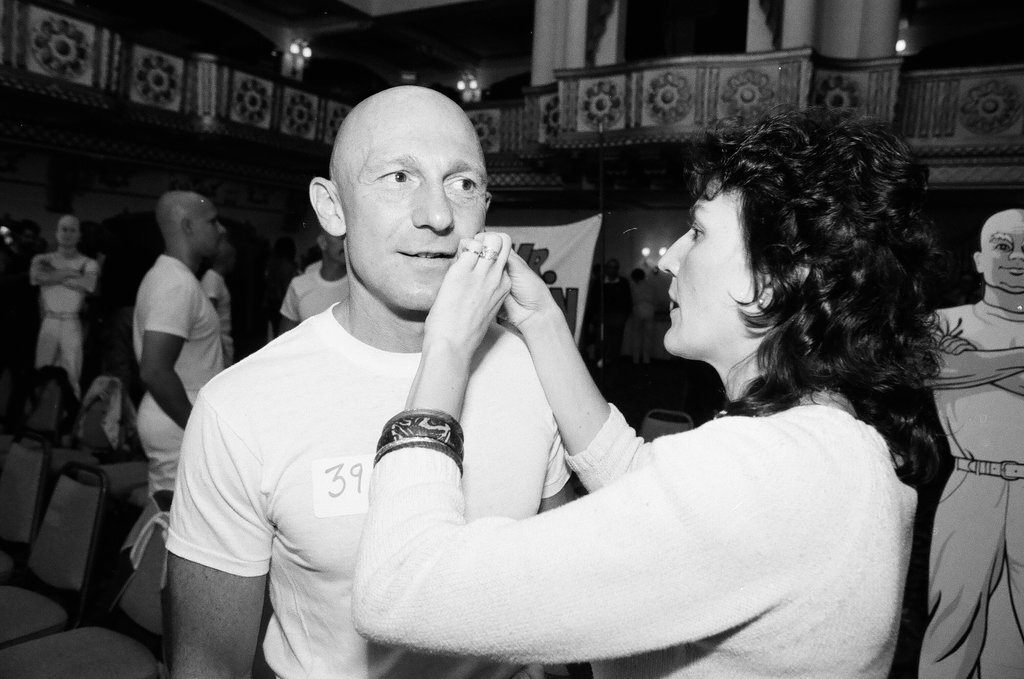 Contestants participate in a Mr. Clean look-alike contest - Jerry Tomaselli for Chicago Sun-Times