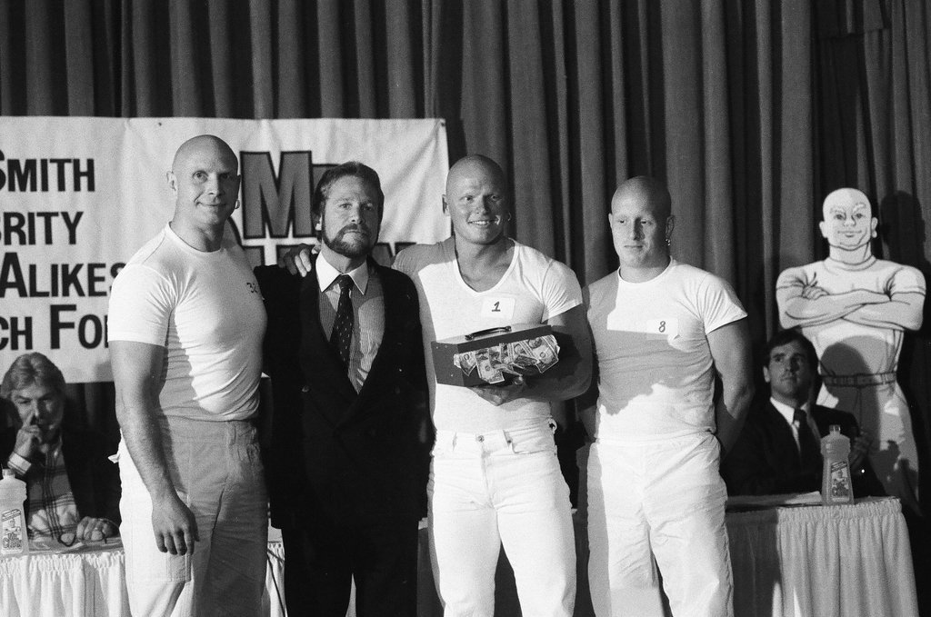 Contestants participate in a Mr. Clean look-alike contest - Jerry Tomaselli for Chicago Sun-Times