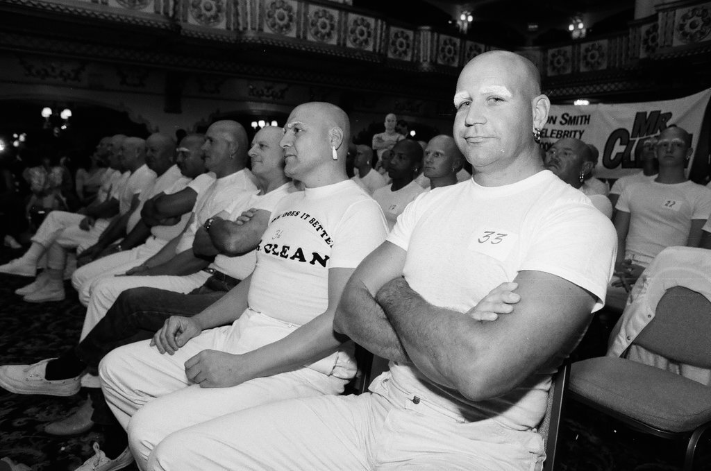 Contestants participate in a Mr. Clean look-alike contest - Jerry Tomaselli for Chicago Sun-Times