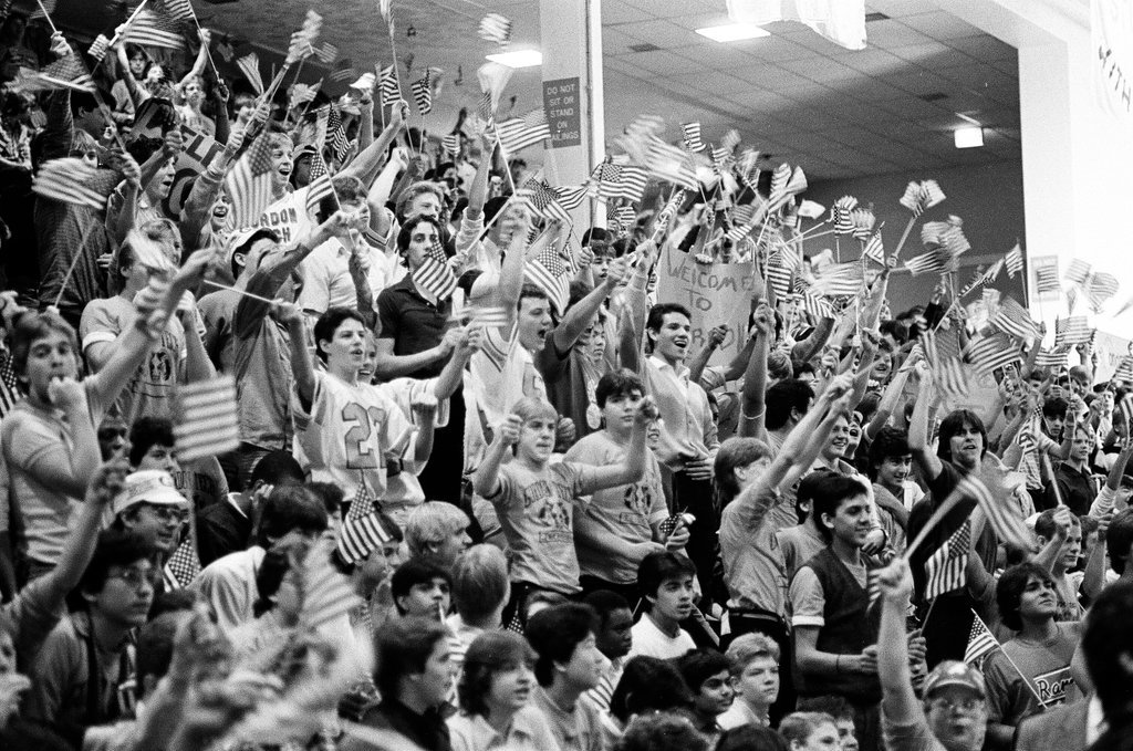 President Ronald Reagan speaks to students at Gordon Technical High School - Chicago Sun-Times