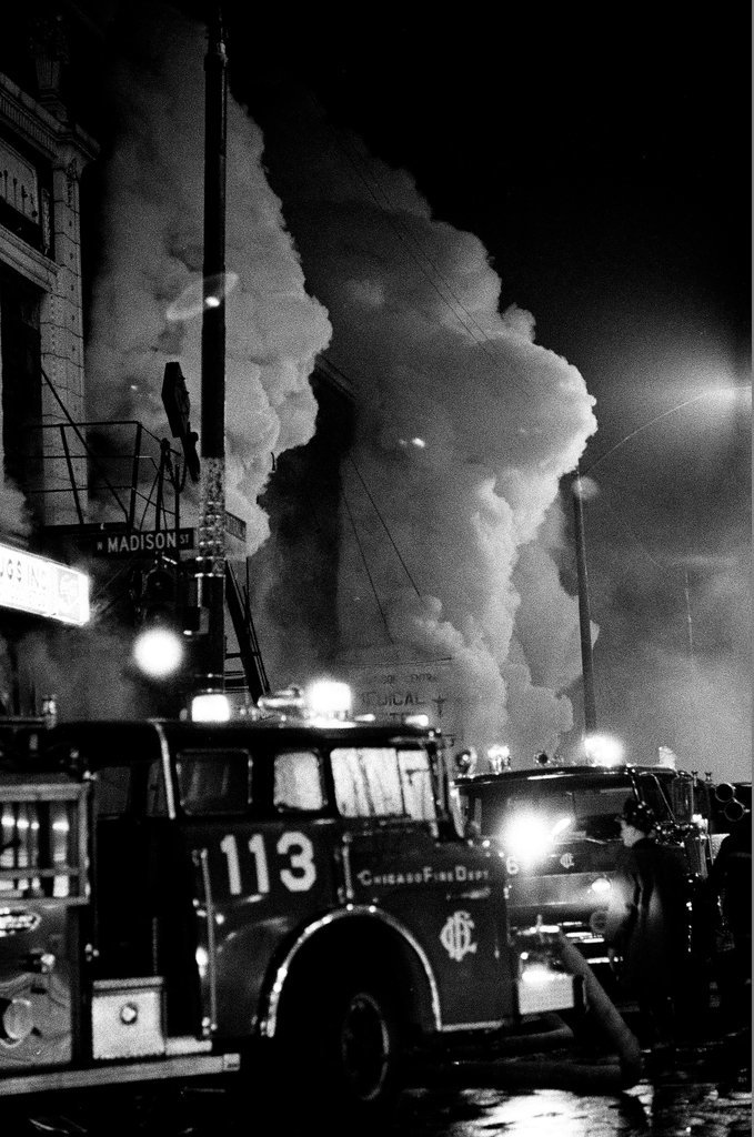 Firefighters battle a fire at a liquor store - Chicago Sun-Times