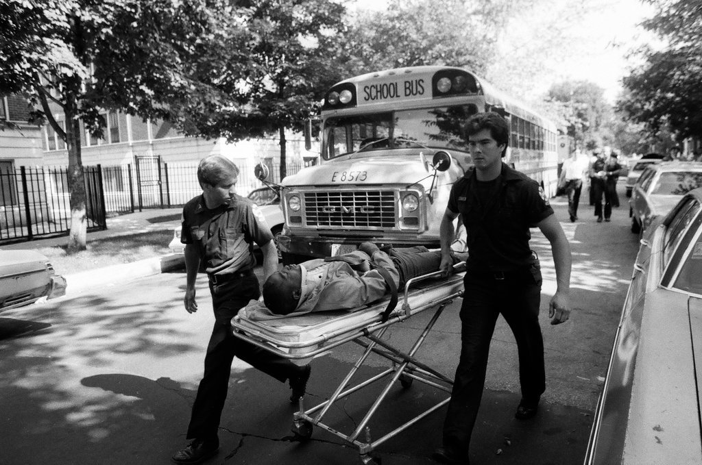 First responders tend to injured students after a bus accident - Chicago Sun-Times