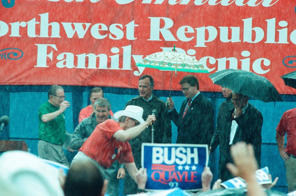 President George H.W. Bush is a speaker at the Northwest Republican Family Picnic - Chicago Sun-Times