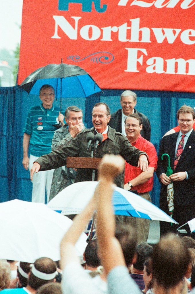 President George H.W. Bush is a speaker at the Northwest Republican Family Picnic - Chicago Sun-Times