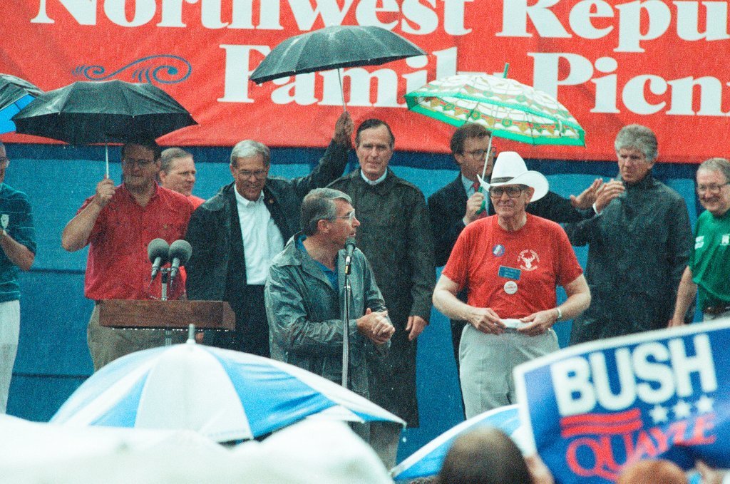 President George H.W. Bush is a speaker at the Northwest Republican Family Picnic - Chicago Sun-Times