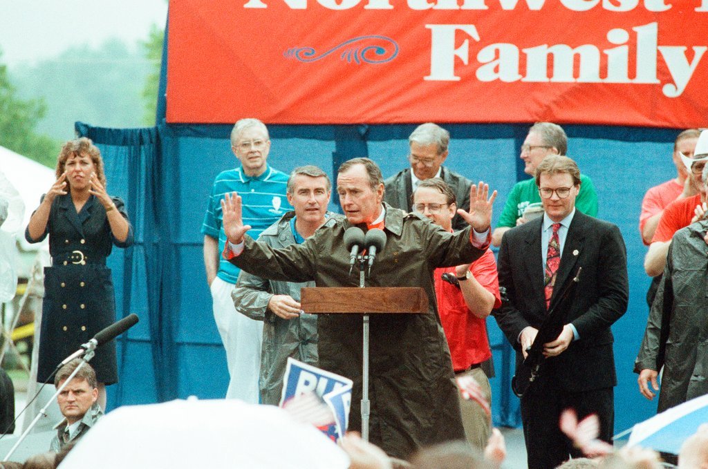 President George H.W. Bush is a speaker at the Northwest Republican Family Picnic - Chicago Sun-Times