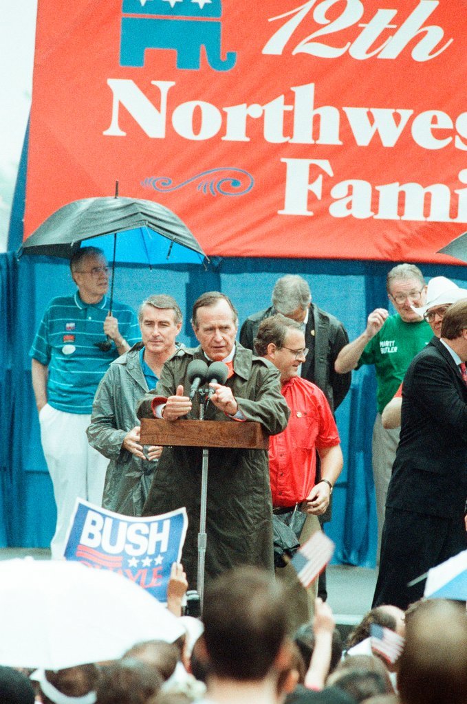 President George H.W. Bush is a speaker at the Northwest Republican Family Picnic - Chicago Sun-Times