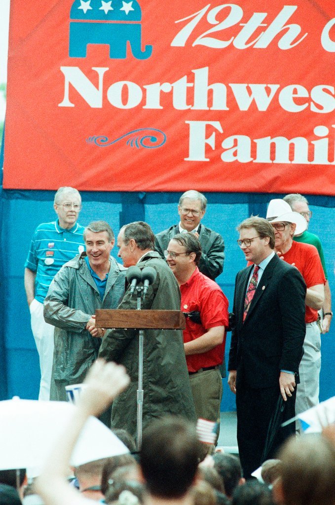 President George H.W. Bush is a speaker at the Northwest Republican Family Picnic - Chicago Sun-Times