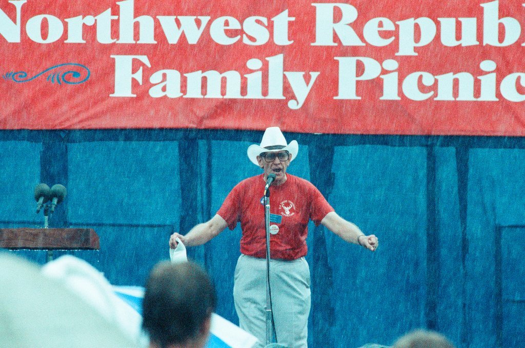 President George H.W. Bush is a speaker at the Northwest Republican Family Picnic - Chicago Sun-Times