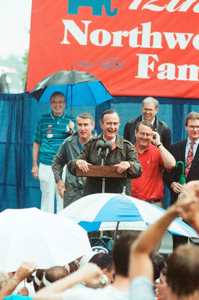 President George H.W. Bush is a speaker at the Northwest Republican Family Picnic - Chicago Sun-Times
