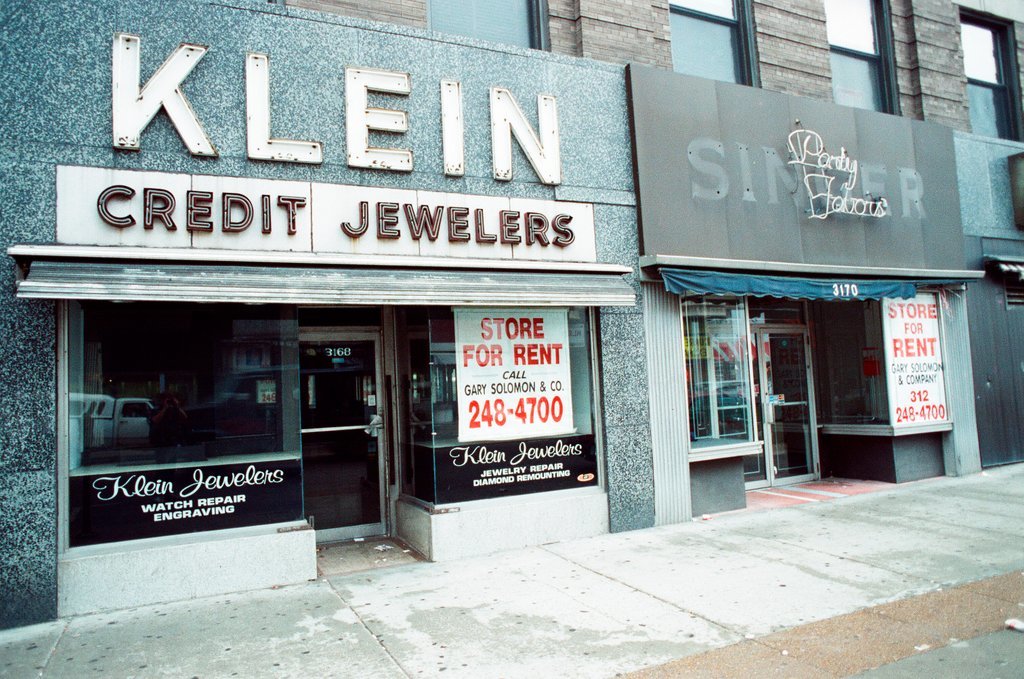 Views of stores that have recently closed in a declining shopping district near Lakeview - Chicago Sun-Times