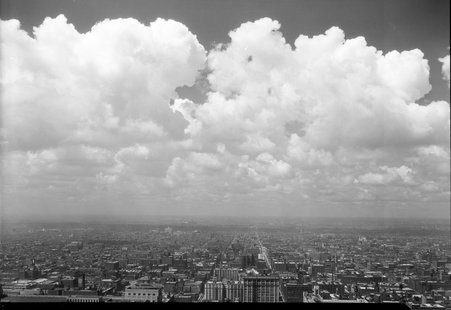 Clouds above buildings - Fujita, Jun, 1888-1963