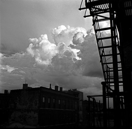 Clouds above buildings - Fujita, Jun, 1888-1963